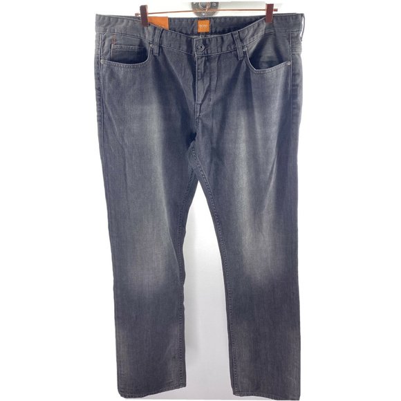 HUGO BOSS Orange 40 x 34 Black Gray Jeans Zip Fly - Picture 2 of 4
